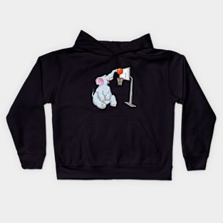 Elephant as basketball player with basketball Kids Hoodie